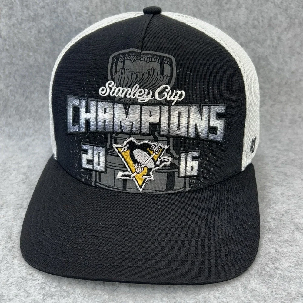 Pittsburgh Penguins 2016 Stanley Cup Champions 47 Brand Mesh Snapback Hat Cap